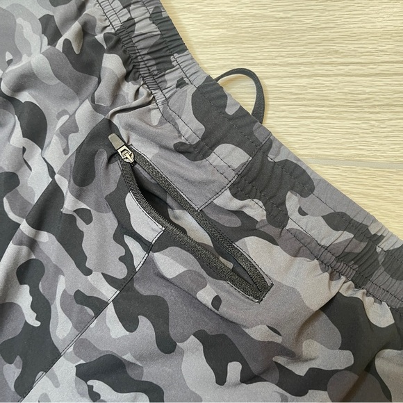 Pudolla Workout Running Lightweight Gym Athletic Shorts Gray Camo Men’s Size XL - Picture 5 of 9